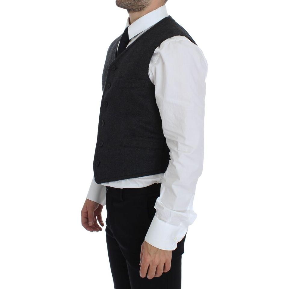 Dolce & Gabbana Gray Wool Blend Vest Gilet Weste 1728,25% Acetate,25% Rayon,67345645728,Clothing,Dolce & Gabbana,Gray,IT48 | M,Material: 50% Wool,Men,Men - Clothing,New with tags,Suits & Blazers - Clothing,Vests - Men - Clothing,Waistcoats - Suits & Blaze