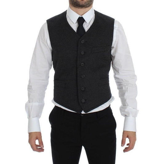 Dolce & Gabbana Gray Wool Blend Vest Gilet Weste1728,25% Acetate,25% Rayon,67345645728,Clothing,Dolce & Gabbana,Gray,IT48 | M,Material: 50% Wool,Men,Men - Clothing,New with tags,Suits & Blazers - Clothing,Vests - Men - Clothing,Waistcoats - Suits & Blazer