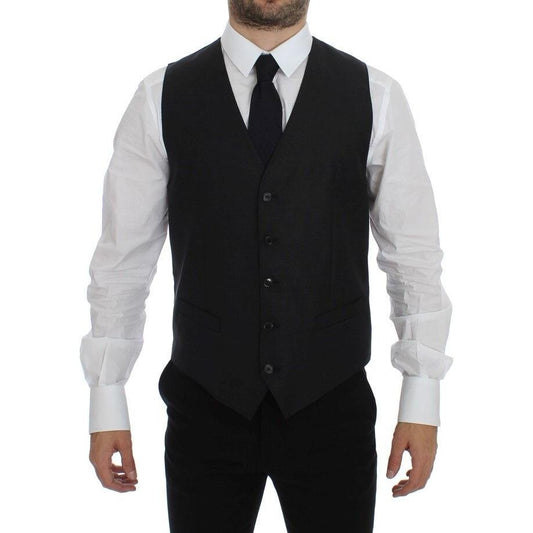 Dolce & Gabbana Gray Wool Silk Dress Vest Gilet Weste1728,3% Elastane,67345645728,Clothing,Dolce & Gabbana,Gray,IT48 | M,Material: 97% Wool,Men,Men - Clothing,New with tags,Suits & Blazers - Clothing,Vests - Men - Clothing,Waistcoats - Suits & Blazers - C