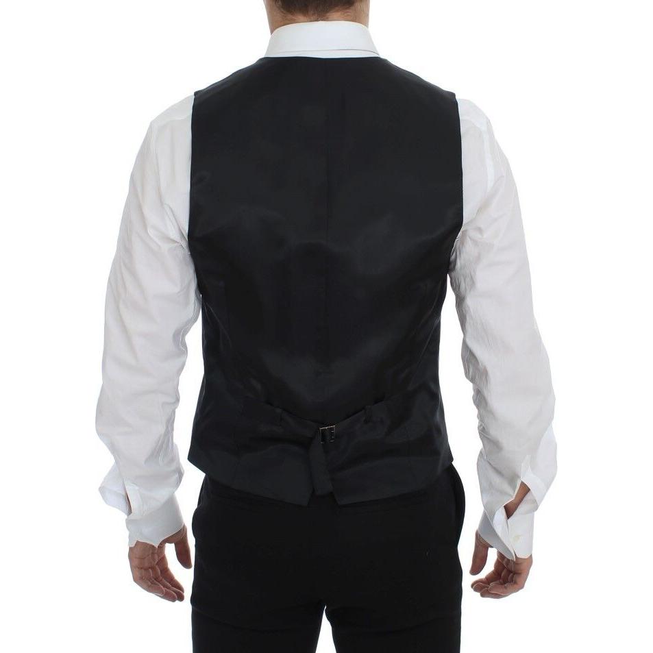 Dolce & Gabbana Gray Striped Wool Single Breasted Vest1728,67345645728,Clothing,Dolce & Gabbana,Gray,IT48 | M,Material: 100% Wool,Men,Men - Clothing,New with tags,Suits & Blazers - Clothing,Vests - Men - Clothing,Waistcoats - Suits & Blazers - Clothing