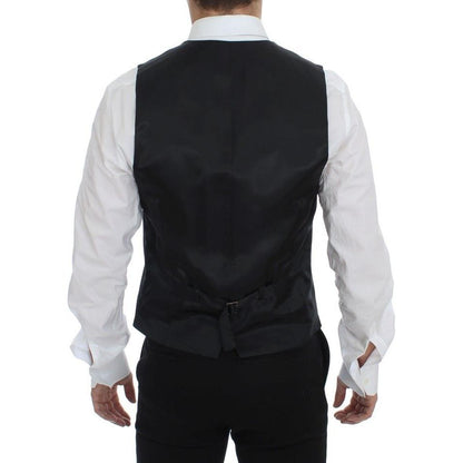 Dolce & Gabbana Gray Striped Wool Single Breasted Vest1728,67345645728,Clothing,Dolce & Gabbana,Gray,IT48 | M,Material: 100% Wool,Men,Men - Clothing,New with tags,Suits & Blazers - Clothing,Vests - Men - Clothing,Waistcoats - Suits & Blazers - Clothing