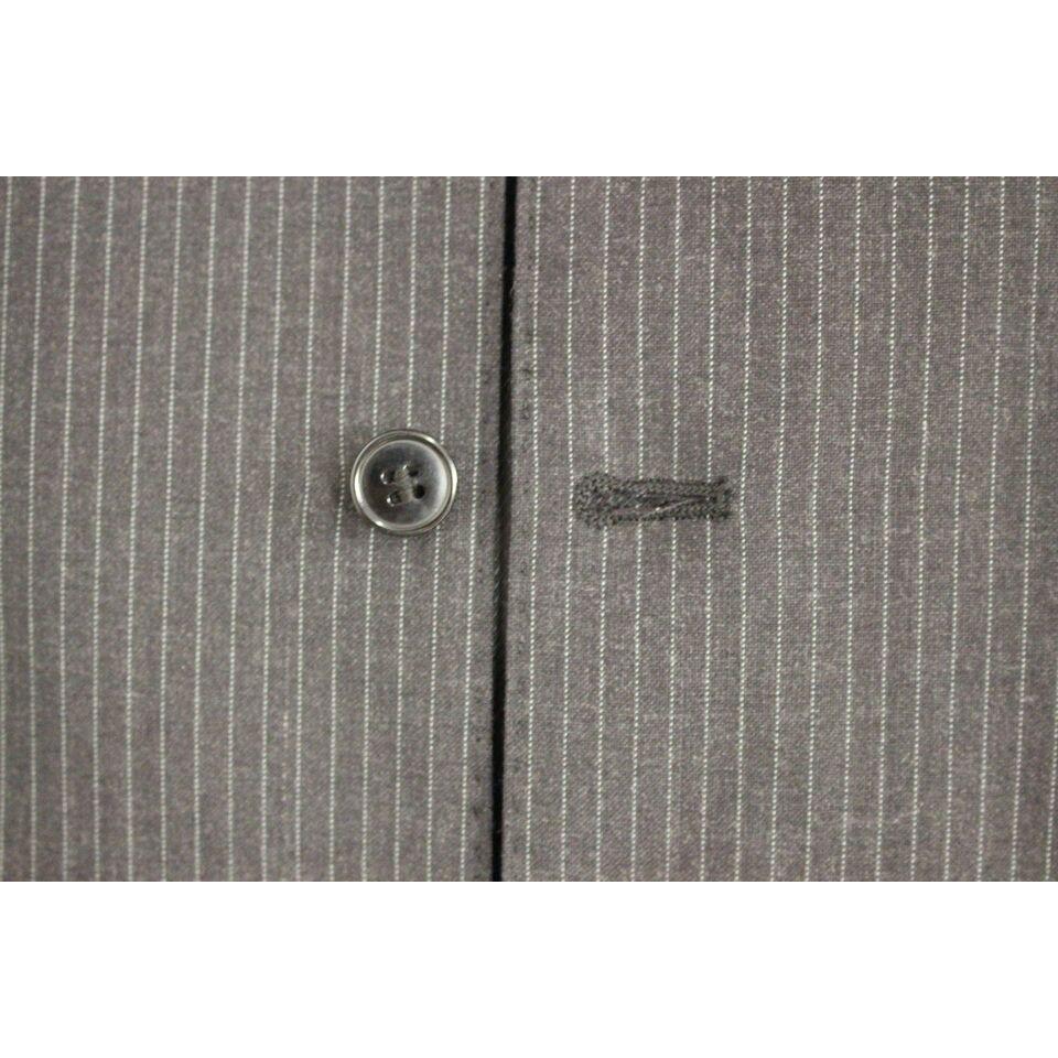 Dolce & Gabbana Gray Striped Wool Single Breasted Vest1728,67345645728,Clothing,Dolce & Gabbana,Gray,IT48 | M,Material: 100% Wool,Men,Men - Clothing,New with tags,Suits & Blazers - Clothing,Vests - Men - Clothing,Waistcoats - Suits & Blazers - Clothing