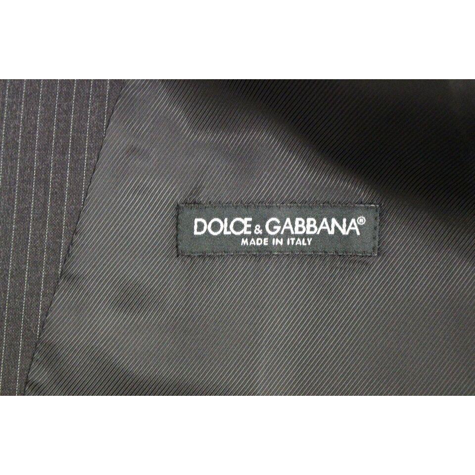 Dolce & Gabbana Gray Striped Wool Single Breasted Vest1728,67345645728,Clothing,Dolce & Gabbana,Gray,IT48 | M,Material: 100% Wool,Men,Men - Clothing,New with tags,Suits & Blazers - Clothing,Vests - Men - Clothing,Waistcoats - Suits & Blazers - Clothing