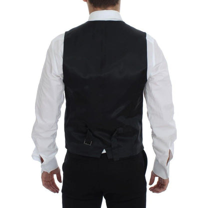 Dolce & Gabbana Gray Striped Wool Single Breasted Vest1728,67345645728,Clothing,Dolce & Gabbana,Gray,IT48 | M,Material: 100% Wool,Men,Men - Clothing,New with tags,Suits & Blazers - Clothing,Vests - Men - Clothing,Waistcoats - Suits & Blazers - Clothing