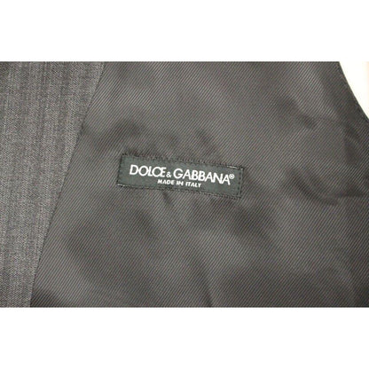 Dolce & Gabbana Gray Striped Wool Single Breasted Vest1728,67345645728,Clothing,Dolce & Gabbana,Gray,IT48 | M,Material: 100% Wool,Men,Men - Clothing,New with tags,Suits & Blazers - Clothing,Vests - Men - Clothing,Waistcoats - Suits & Blazers - Clothing