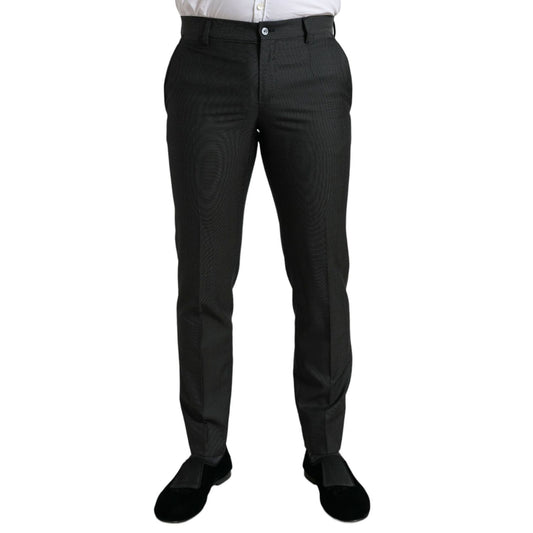 Dolce & Gabbana Dark Gray Stretch Slim Formal Pants