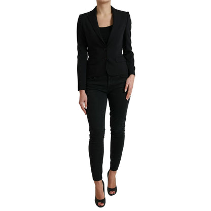 Dolce & Gabbana Black Wool Single Breasted Blazer Coat Jacket