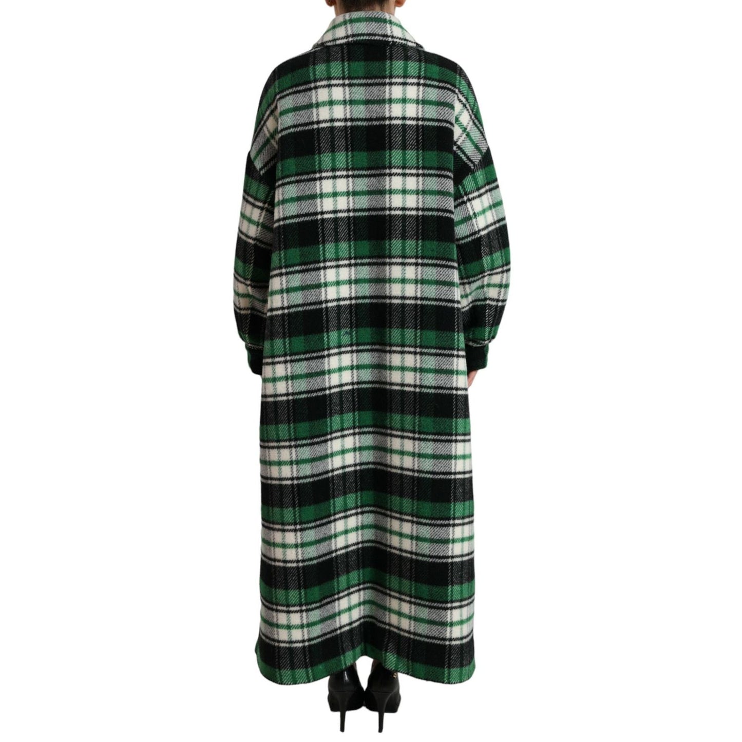 Dolce & Gabbana Green Plaid Long Sleeve Casual Coat Jacket 1728,67345645728,Clothing,Dolce & Gabbana,Full-Length Jackets - Jackets & Coats - Clothing,Green,IT40|S,Jackets & Coats - Clothing,Jackets & Coats - Women - Clothing,Material: 27% Angora 26% Polye
