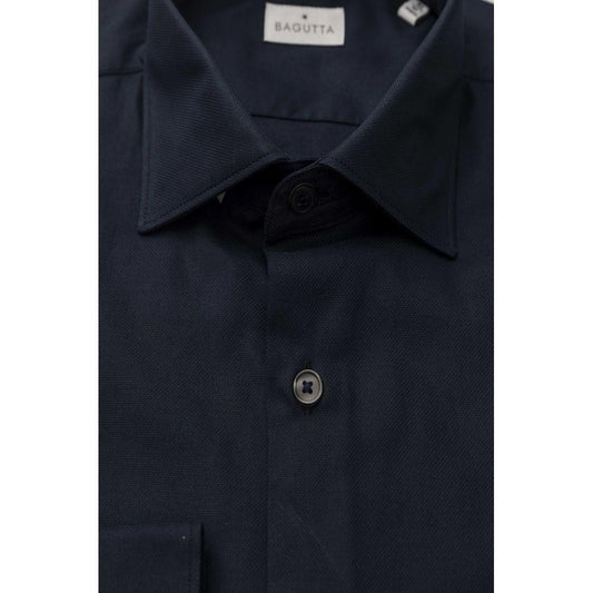 Bagutta Blue Cotton Men Shirt BA-23953-XL