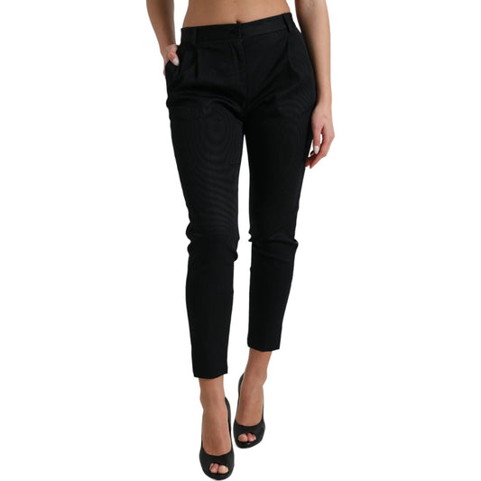 Dolce & Gabbana Black Mid Waist Skinny Cropped Pants PAN74973-40