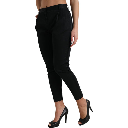 Dolce & Gabbana Black Mid Waist Skinny Cropped Pants PAN74973-40