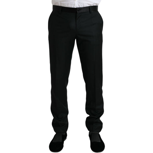 Dolce & Gabbana Black Wool Slim Fit Formal Trouser Dress Pants PAN75051-50