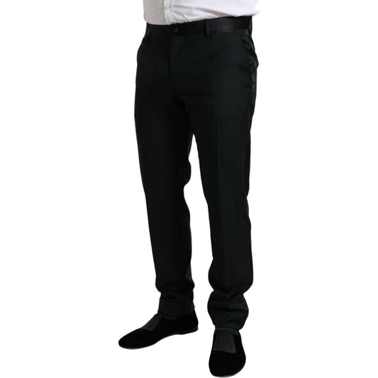 Dolce & Gabbana Black Wool Slim Fit Formal Trouser Dress Pants PAN75051-50