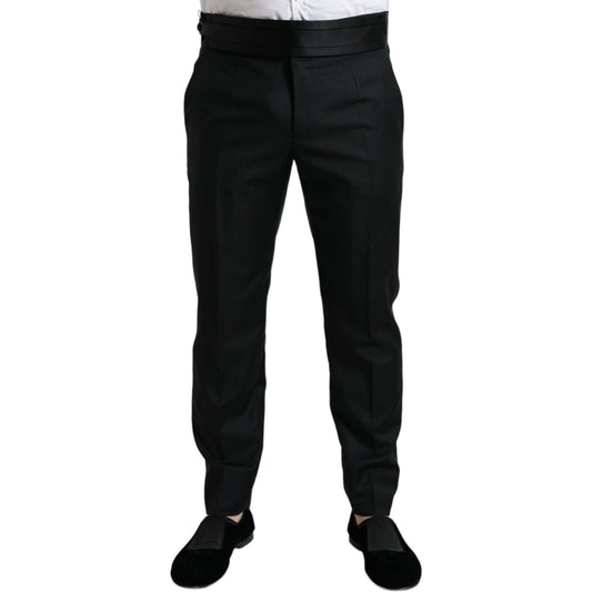 Dolce & Gabbana Black Wool Slim Fit Formal Trouser Dress Pants PAN75052-50
