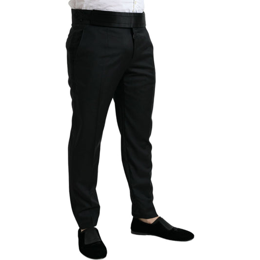Dolce & Gabbana Black Wool Slim Fit Formal Trouser Dress Pants PAN75052-50