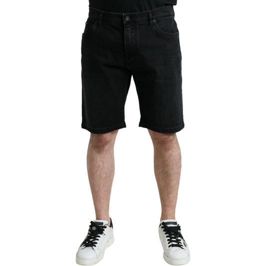 Dolce & Gabbana Black Cotton Stretch Bermuda Denim Shorts PAN74992-58