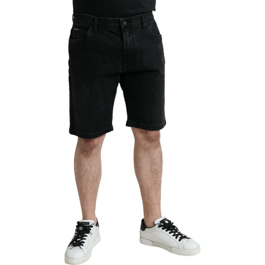 Dolce & Gabbana Black Cotton Stretch Bermuda Denim Shorts PAN74992-58