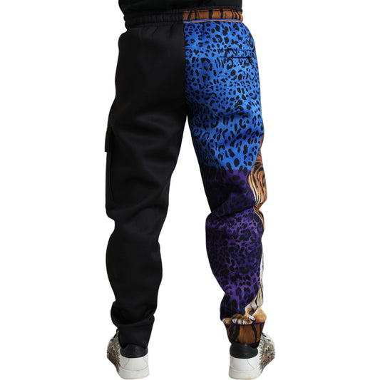Dolce & Gabbana Black Tiger Print Cargo Jogger Pants PAN75044-42