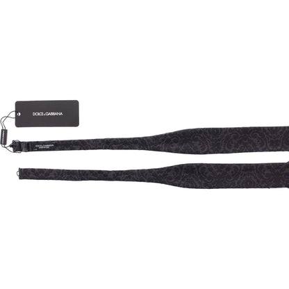 Dolce & Gabbana Gray Black Wool Bow Tie1728,40% Wool,67345645728,Accessories,Bowties - Ties and Formal Accessories - Accessories,Dolce & Gabbana,Gray,Material: 60% Silk,Men,Men - Accessories,New with tags,Ties & Bowties - Men - Accessories,Ties and Formal
