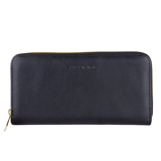 Baldinini Trend Chic Black Leather Zip Wallet BA-12279