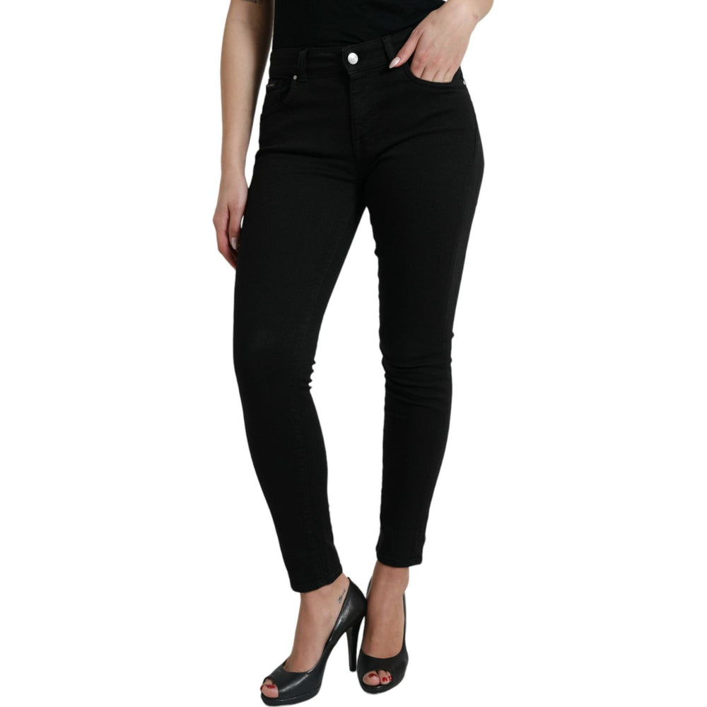 Dolce & Gabbana Black Cotton Mid Waist Skinny Denim Jeans PAN75002-42