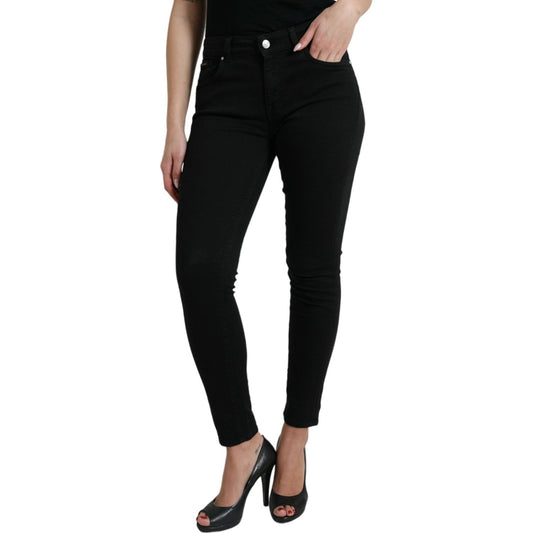 Dolce & Gabbana Black Cotton Mid Waist Skinny Denim Jeans PAN75002-42