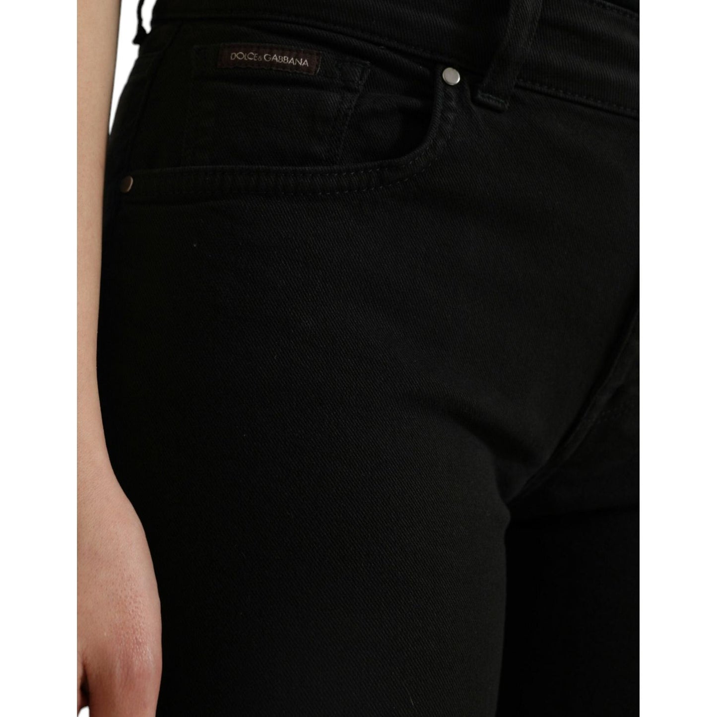 Dolce & Gabbana Black Cotton Mid Waist Skinny Denim Jeans PAN75002-42