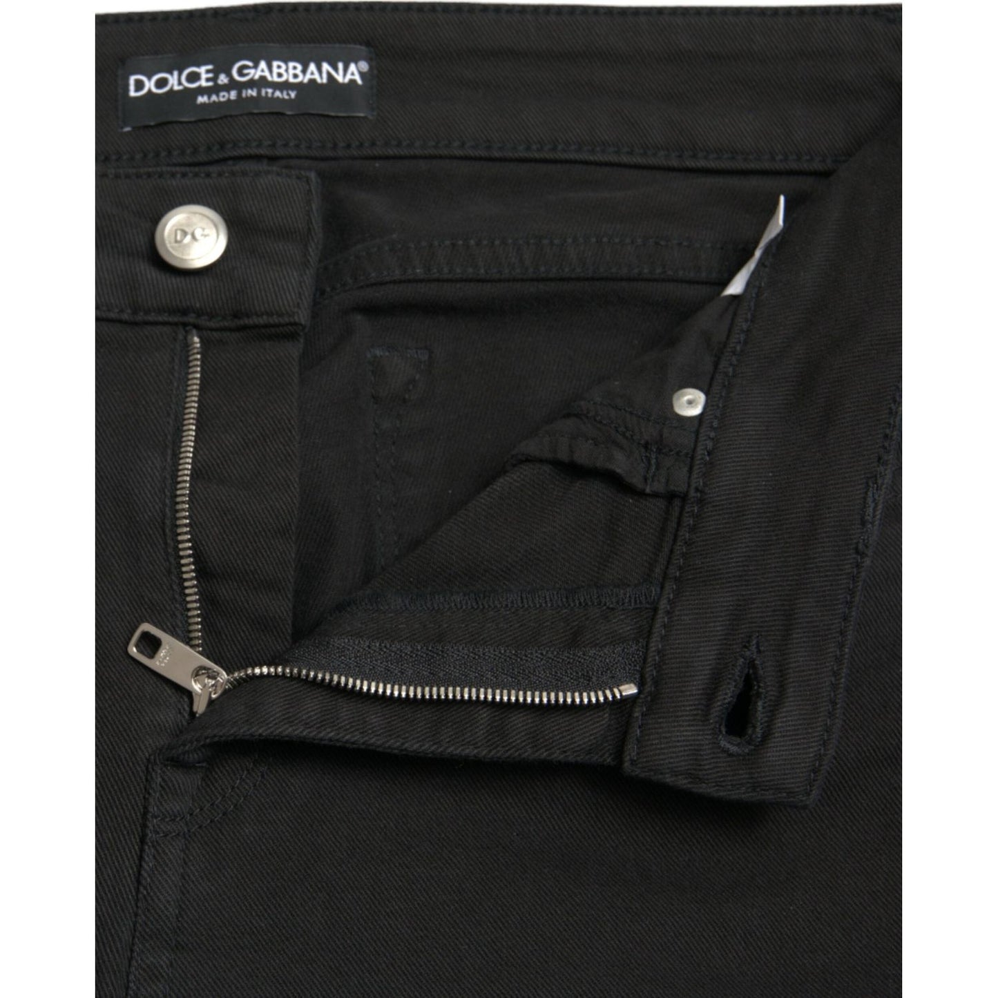 Dolce & Gabbana Black Cotton Mid Waist Skinny Denim Jeans PAN75002-42
