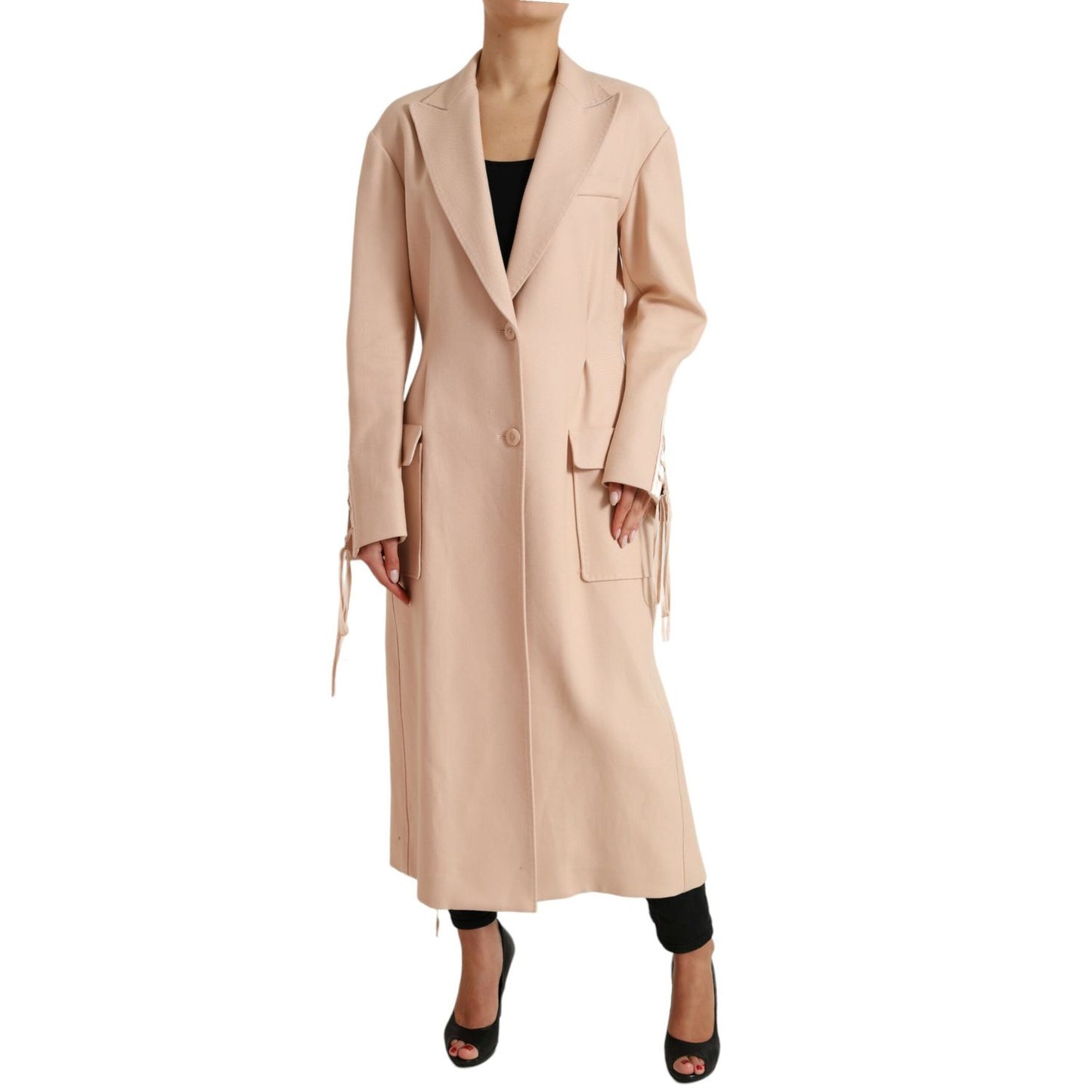 Dolce & Gabbana Beige Cotton Single Breasted Long Coat Jacket 1728,67345645728,Beige,Clothing,Dolce & Gabbana,IT40|S,Jackets & Coats - Clothing,Jackets & Coats - Women - Clothing,Material: 70% Cotton 19% Acetate 9% Nylon 2% Elastane,New with tags,Trench C