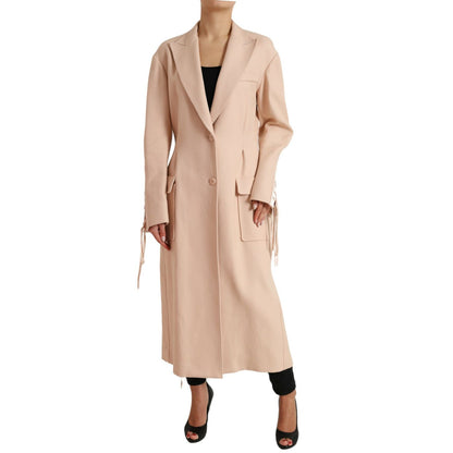 Dolce & Gabbana Beige Cotton Single Breasted Long Coat Jacket 1728,67345645728,Beige,Clothing,Dolce & Gabbana,IT40|S,Jackets & Coats - Clothing,Jackets & Coats - Women - Clothing,Material: 70% Cotton 19% Acetate 9% Nylon 2% Elastane,New with tags,Trench C
