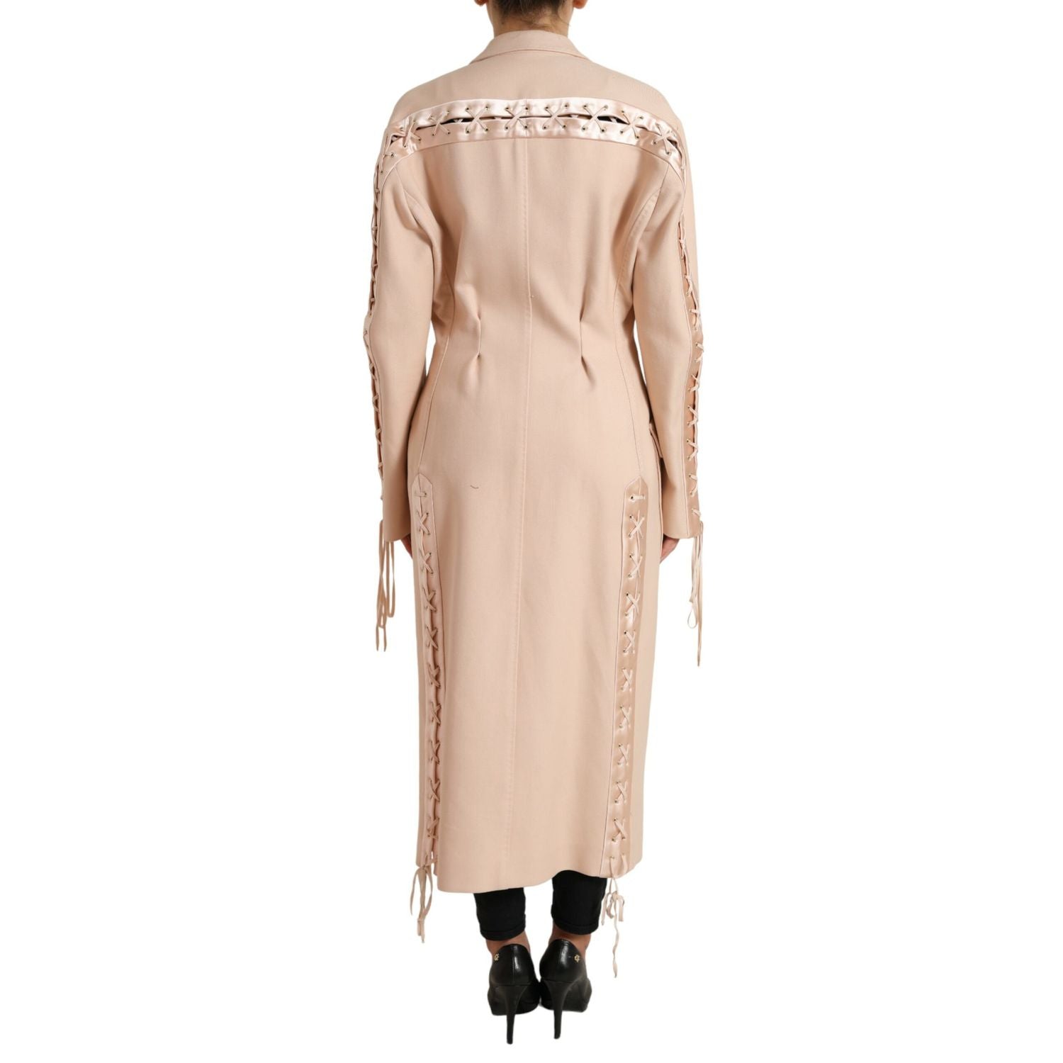 Dolce & Gabbana Beige Cotton Single Breasted Long Coat Jacket