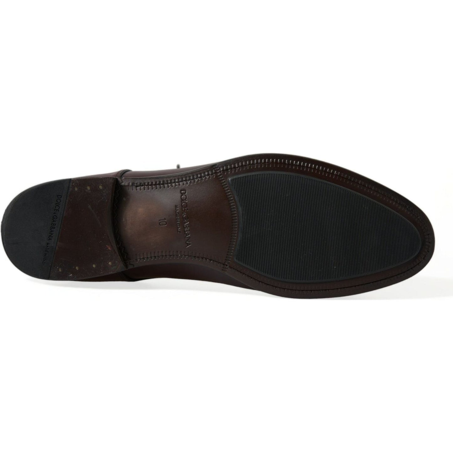 Dolce & Gabbana Bordeaux Leather Men Formal Derby Dress Shoes MV5519-44