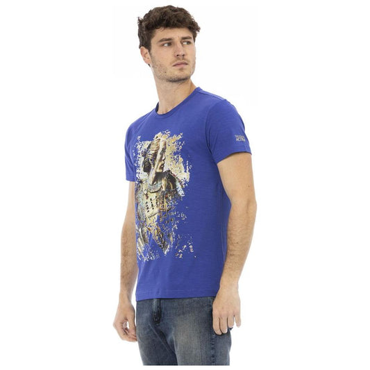 Trussardi Action Blue Cotton Men T-Shirt TR-24182-S