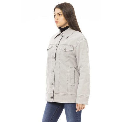 Jacob Cohen Gray Cotton Women Jacket 1728,67345744032,Clothing,Denim Jackets - Jackets & Coats - Clothing,Gray,IT48|XXL,Jackets & Coats - Clothing,Jackets & Coats - Women - Clothing,Jacob Cohen,New with tags,Women,Women - Clothing