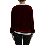 Dolce & Gabbana Bordeaux Velvet Round Neck Pullover Sweater TSH84525-38