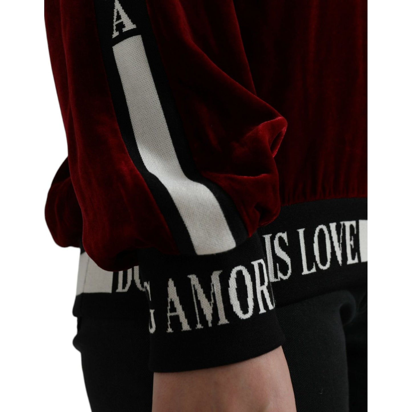 Dolce & Gabbana Bordeaux Velvet Round Neck Pullover Sweater TSH84525-38