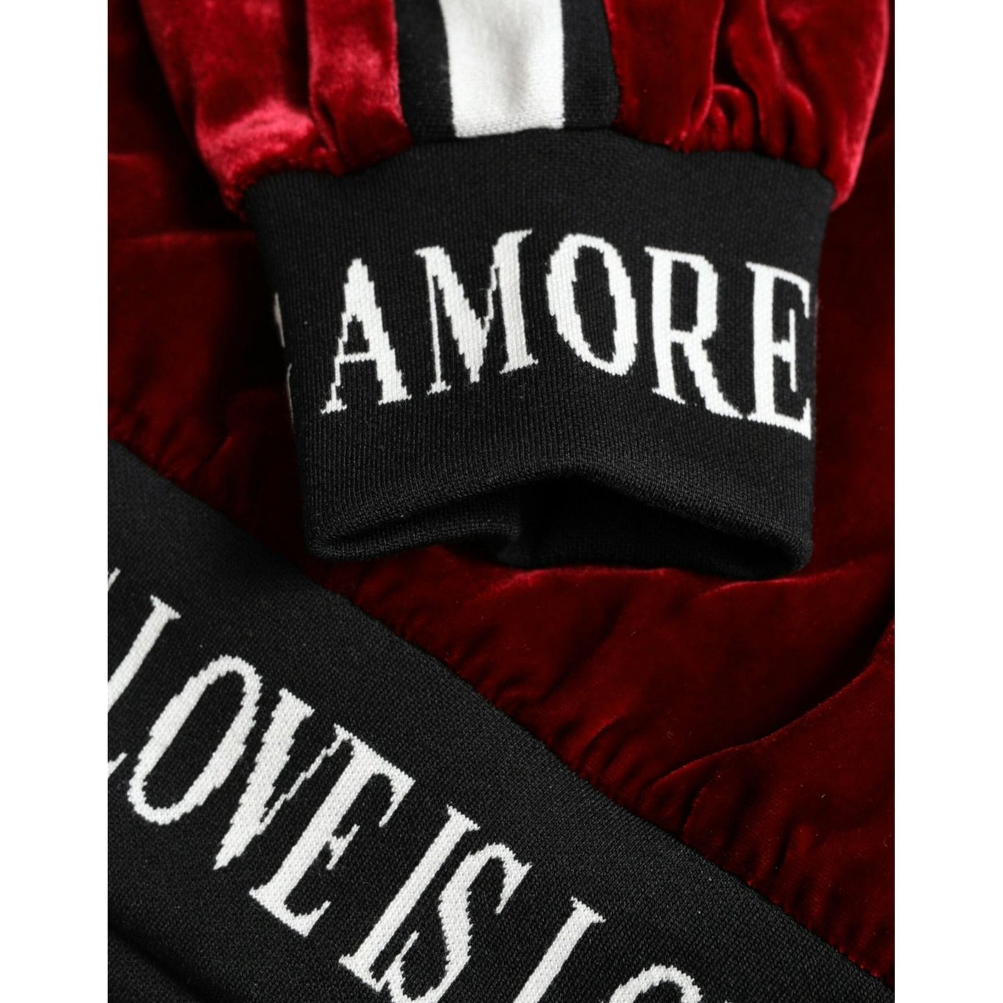 Dolce & Gabbana Bordeaux Velvet Round Neck Pullover Sweater TSH84525-38