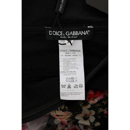 Dolce & Gabbana Multicolor Silk Stretch Floral Shift Long Dress