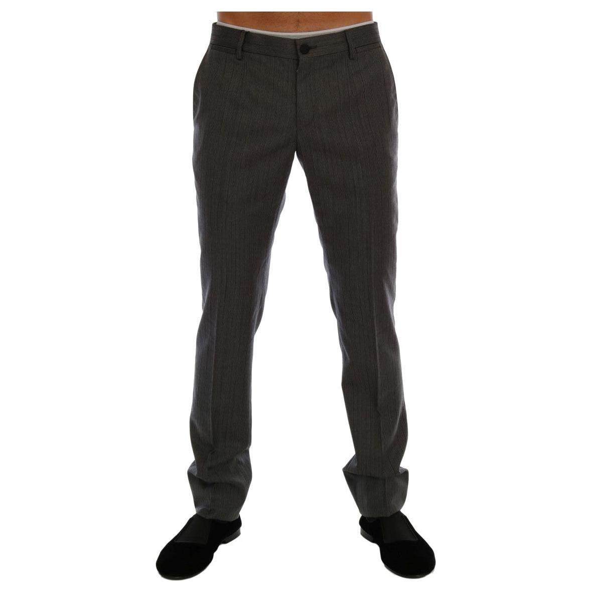 Dolce & Gabbana Gray Wool Striped Formal Pants1728,67345645728,Casual Pants - Pants - Clothing,Clothing,Dolce & Gabbana,Gray,IT54 | XL,Jeans & Pants - Men - Clothing,Material: 100% Wool,Men,Men - Clothing,New with tags,Pants - Clothing