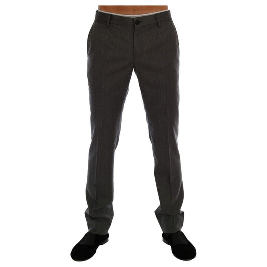 Dolce & Gabbana Gray Wool Striped Formal Pants1728,67345645728,Casual Pants - Pants - Clothing,Clothing,Dolce & Gabbana,Gray,IT54 | XL,Jeans & Pants - Men - Clothing,Material: 100% Wool,Men,Men - Clothing,New with tags,Pants - Clothing