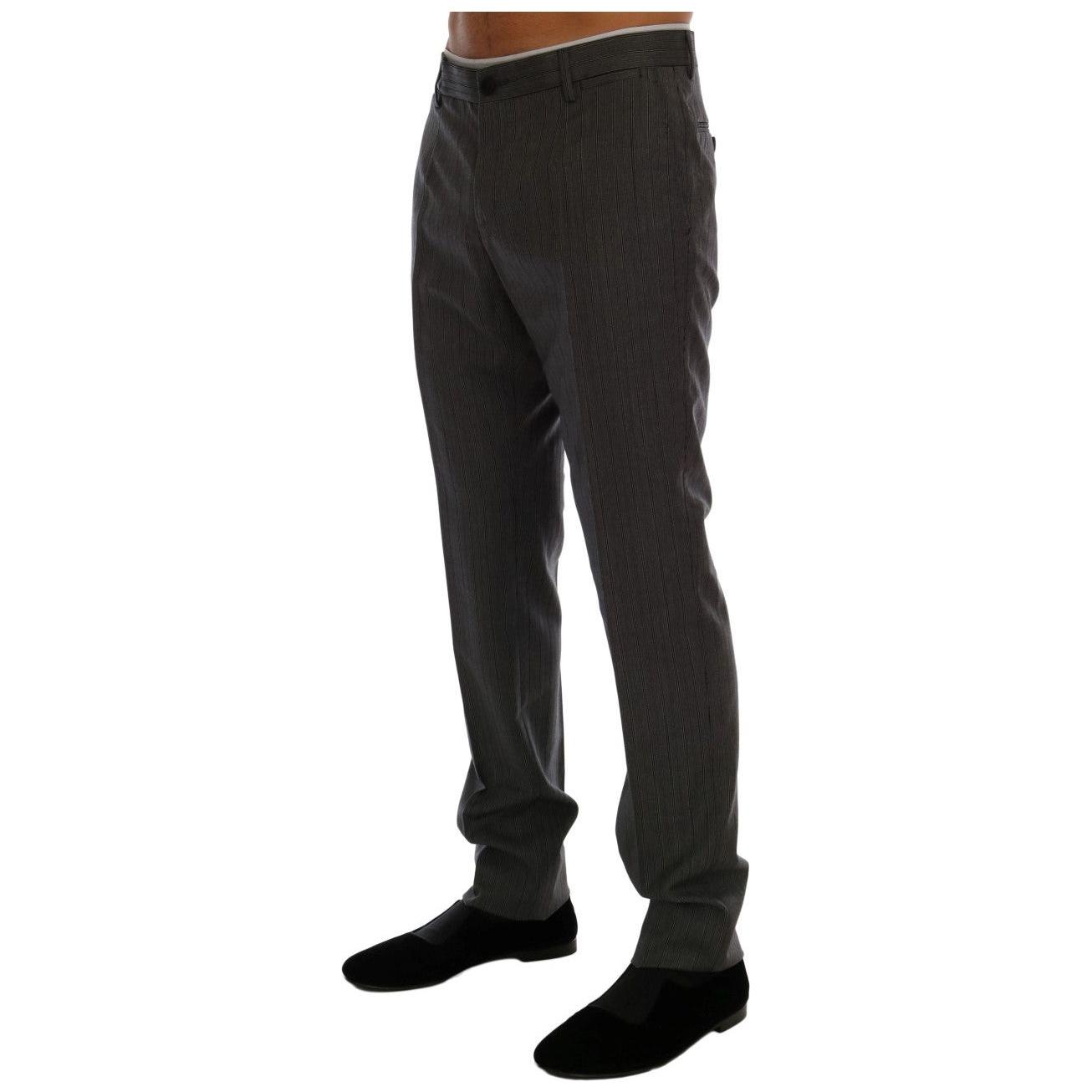 Dolce & Gabbana Gray Wool Striped Formal Pants1728,67345645728,Casual Pants - Pants - Clothing,Clothing,Dolce & Gabbana,Gray,IT54 | XL,Jeans & Pants - Men - Clothing,Material: 100% Wool,Men,Men - Clothing,New with tags,Pants - Clothing