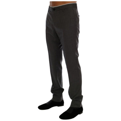 Dolce & Gabbana Gray Wool Striped Formal Pants1728,67345645728,Casual Pants - Pants - Clothing,Clothing,Dolce & Gabbana,Gray,IT54 | XL,Jeans & Pants - Men - Clothing,Material: 100% Wool,Men,Men - Clothing,New with tags,Pants - Clothing