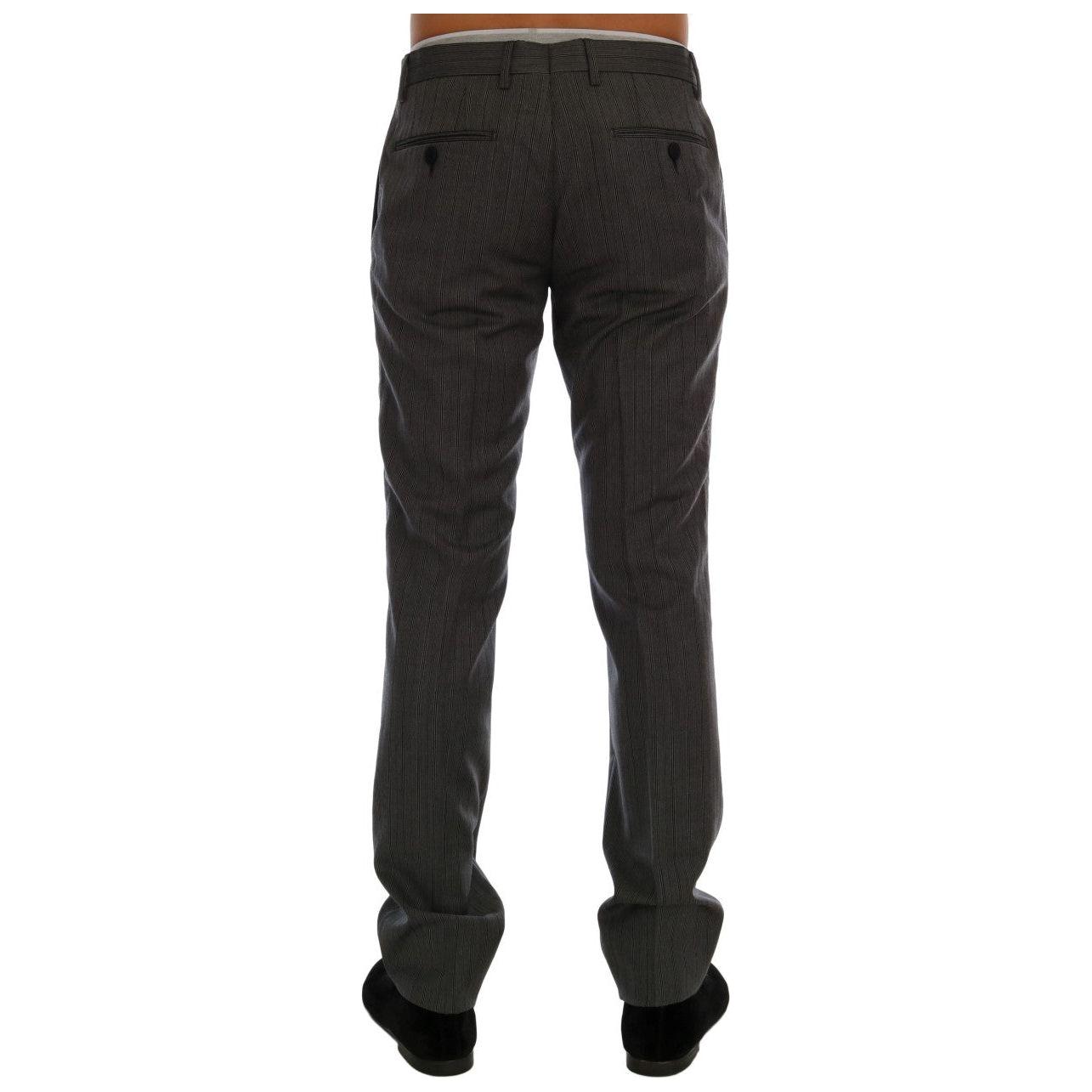 Dolce & Gabbana Gray Wool Striped Formal Pants1728,67345645728,Casual Pants - Pants - Clothing,Clothing,Dolce & Gabbana,Gray,IT54 | XL,Jeans & Pants - Men - Clothing,Material: 100% Wool,Men,Men - Clothing,New with tags,Pants - Clothing