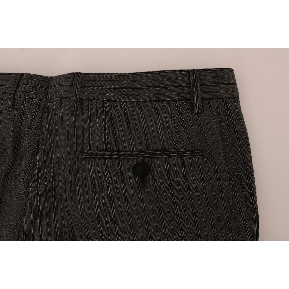 Dolce & Gabbana Gray Wool Striped Formal Pants1728,67345645728,Casual Pants - Pants - Clothing,Clothing,Dolce & Gabbana,Gray,IT54 | XL,Jeans & Pants - Men - Clothing,Material: 100% Wool,Men,Men - Clothing,New with tags,Pants - Clothing