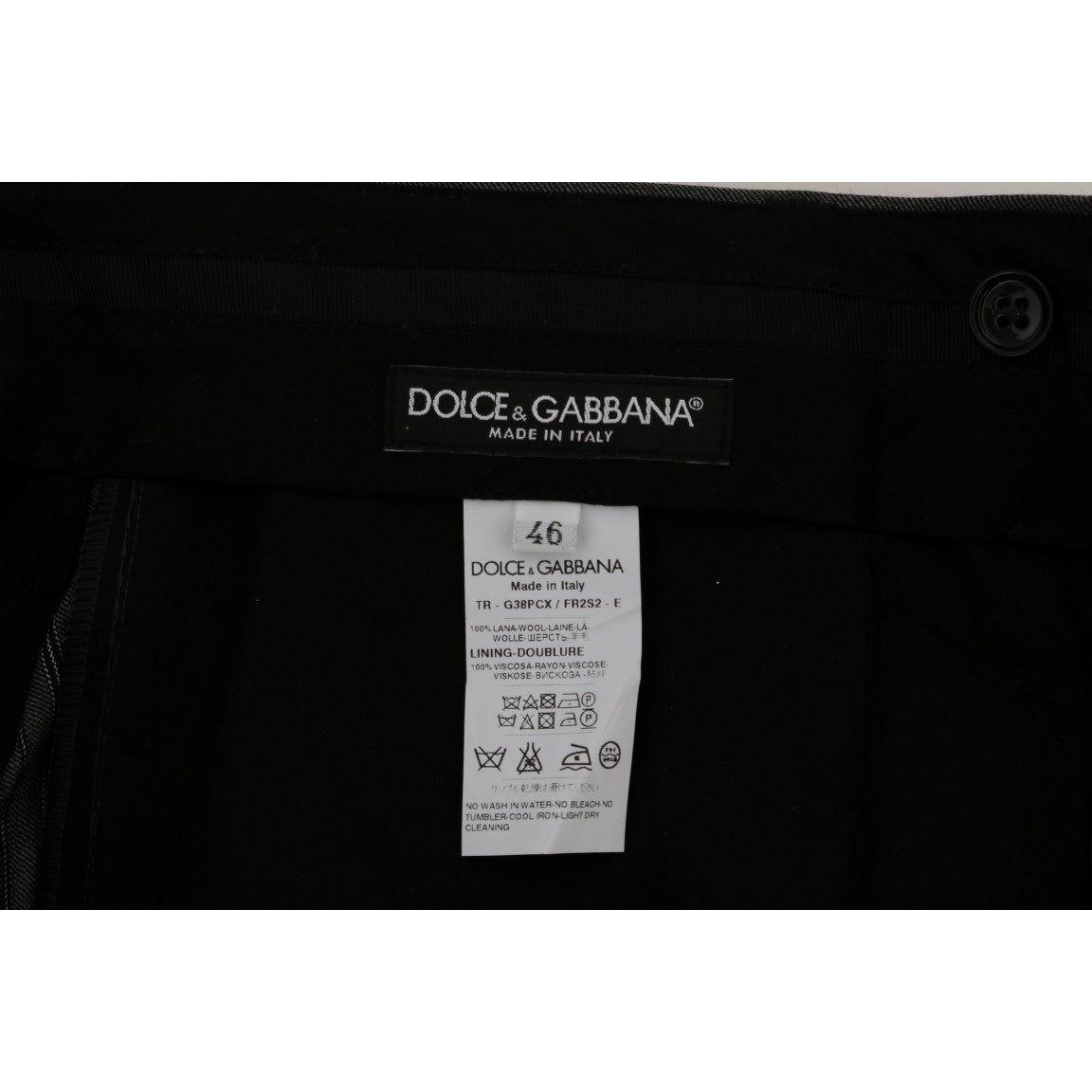 Dolce & Gabbana Gray Wool Striped Formal Pants1728,67345645728,Casual Pants - Pants - Clothing,Clothing,Dolce & Gabbana,Gray,IT54 | XL,Jeans & Pants - Men - Clothing,Material: 100% Wool,Men,Men - Clothing,New with tags,Pants - Clothing