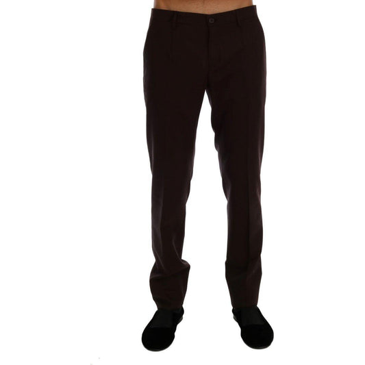 Dolce & Gabbana Purple Wool Stretch Formal Pants1728,3% Elastan,67345645728,Casual Pants - Pants - Clothing,Clothing,Dolce & Gabbana,IT44 | XS,Jeans & Pants - Men - Clothing,Material: 97% Wool,Men,Men - Clothing,New with tags,Pants - Clothing,Purple