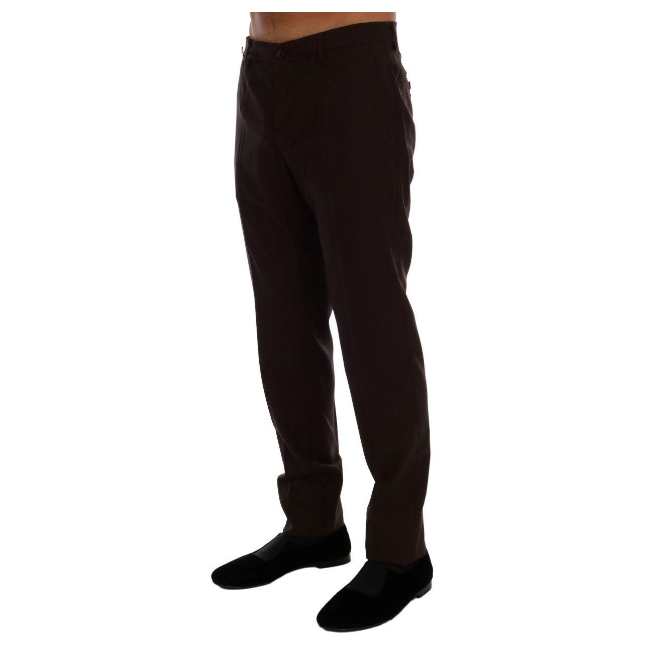 Dolce & Gabbana Purple Wool Stretch Formal Pants1728,3% Elastan,67345645728,Casual Pants - Pants - Clothing,Clothing,Dolce & Gabbana,IT44 | XS,Jeans & Pants - Men - Clothing,Material: 97% Wool,Men,Men - Clothing,New with tags,Pants - Clothing,Purple