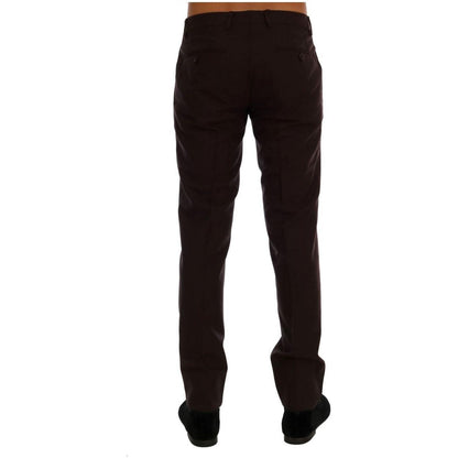 Dolce & Gabbana Purple Wool Stretch Formal Pants1728,3% Elastan,67345645728,Casual Pants - Pants - Clothing,Clothing,Dolce & Gabbana,IT44 | XS,Jeans & Pants - Men - Clothing,Material: 97% Wool,Men,Men - Clothing,New with tags,Pants - Clothing,Purple