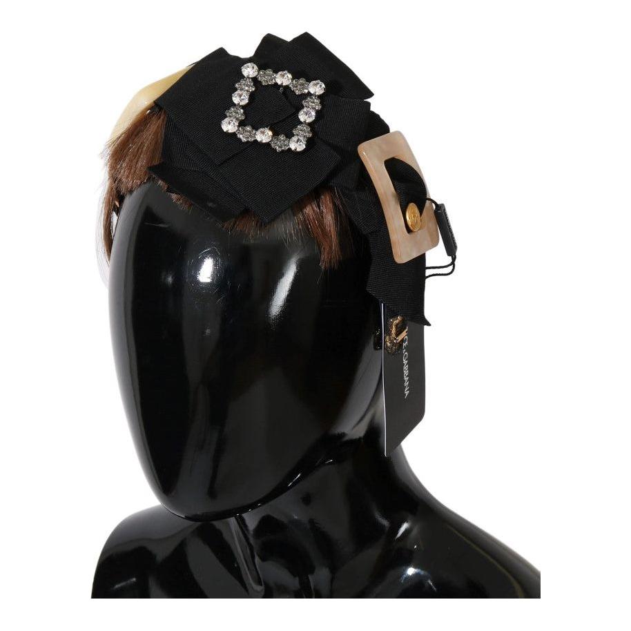Dolce & Gabbana Clear Crystal Brown Hair Headband