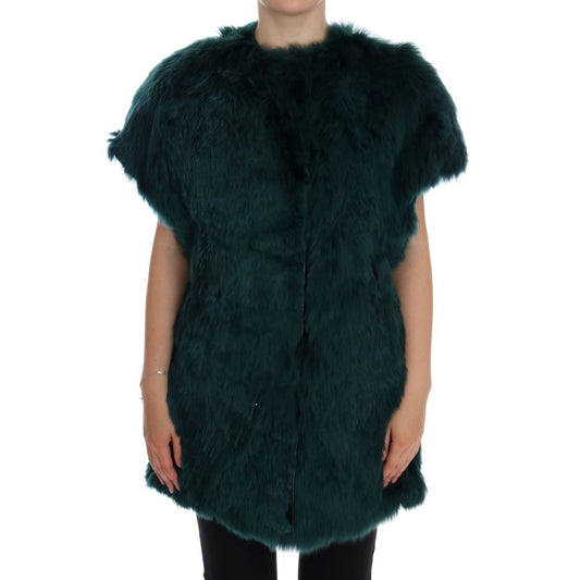 Dolce & Gabbana Green Alpaca Fur Vest Sleeveless Jacket 10% Lamb,1728,67345645728,Cloaks - Jackets & Coats - Clothing,Clothing,Dolce & Gabbana,Green,IT38|XS,IT42|M,Jackets & Coats - Clothing,Jackets & Coats - Women - Clothing,Material: 90% Alpaca fur,New